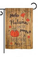 Hello Autumn Time For Pumpkin Garden Flag