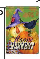Happy Harvest Scarecrow Garden Flag