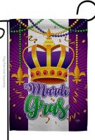 Mardi Gras Crown Decorative Garden Flag