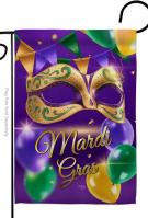 Fat Tuesday Mask Garden Flag