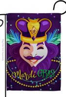 King Of Mardi Gras Garden Flag