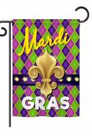 Mardi Gras Fleur De Lys Garden Flag