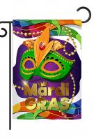 Mardi Gras Mask Garden Flag