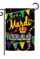 Time To Mardi Gras Garden Flag