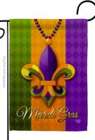 Mardi Gras Beeds Garden Flag