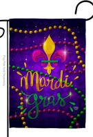 Mardi Gras Beads Garden Flag