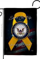 Support Navy Garden Flag