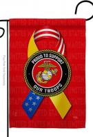 Support Marine Troops Garden Flag