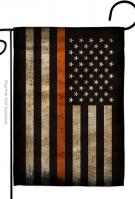 Thin Orange Line Garden Flag