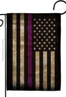 Thin Purple Line Garden Flag