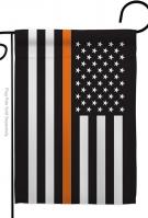 US Thin Orange Line Garden Flag