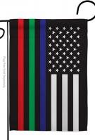 US Thin Blue Green Red Line Decorative Garden Flag