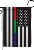 US Thin Blue Green Red Line Garden Flag