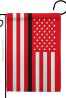 US Thin Black Line Garden Flag