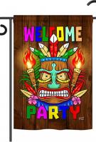 Welcome Tiki Party Garden Flag