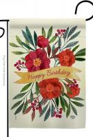 Happy Birthday Flowers Garden Flag