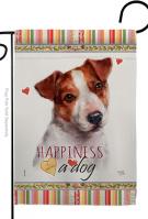 Jack Russell Terrier Happiness Garden Flag