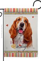 Basset Hound Happiness Garden Flag