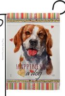 Beagle Happiness Garden Flag