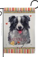 Border Collie Happiness Garden Flag