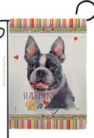 Boston Terrier Happiness Garden Flag