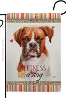 Boxer Happiness Garden Flag