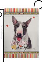 Bull Terrier Happiness Garden Flag
