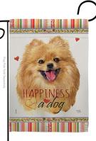 Pomeranian Happiness Garden Flag