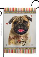 Pug Happiness Garden Flag