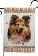 Shetland Sheepdog Happiness Garden Flag