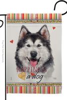 Siberian Husky Happiness Garden Flag
