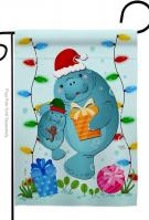 Manatees Christmas Garden Flag