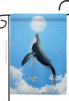 Flying Whale Garden Flag