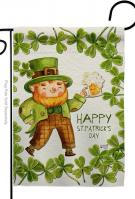 Happy Leprechaun Garden Flag