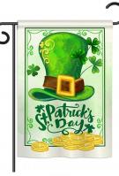 Lucky Hat St. Pat Day Garden Flag