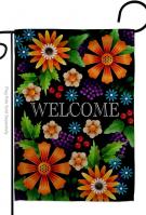 Mix Flower Welcome Garden Flag