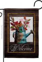 Welcome Watering Can Garden Flag