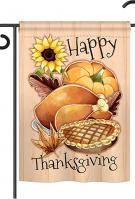 Happy Thanksgiving Feast Garden Flag