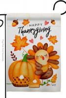 Happy Cute Turkey Garden Flag