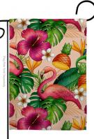 Tropical Flamingo Fun Garden Flag