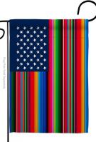 Mexican Serape Blanket Burlap Garden Flag