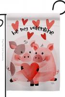 Valentines Piggy Garden Flag