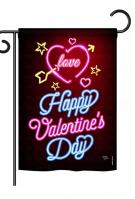 Neon Valentines Love Garden Flag