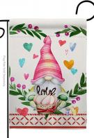 Gnome Give Love Garden Flag