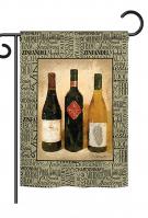 3 Wine Bottles Garden Flag