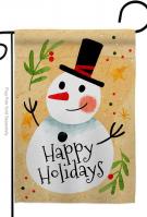 Happy Snowman Garden Flag