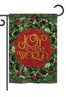 Joy To The World Wreath Garden Flag