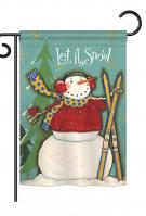 Let It Snow Snowman Garden Flag