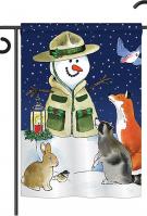 Lodge Snowmen Garden Flag