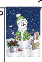 Decorating with Snowmen Garden Flag